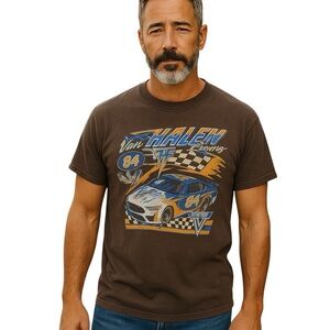 Van Halen 84 Race car Brown Graphic Tee T-shirt Unisex L